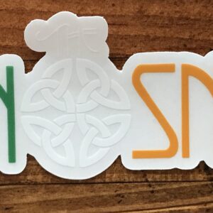Irish Flag Tin Snug Clear Sticker